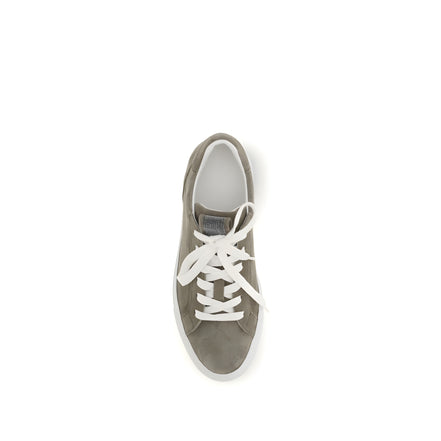 Brunello Cucinelli Gray Leather Low Top Sneakers