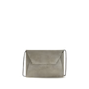 Brunello Cucinelli Gray Calf Leather Shoulder Bag