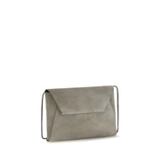 Brunello Cucinelli Gray Calf Leather Shoulder Bag