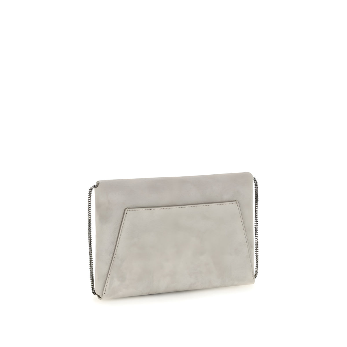 Brunello Cucinelli Gray Calf Leather Shoulder Bag