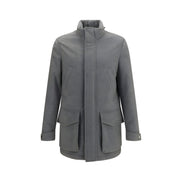 Brunello Cucinelli Gray Cashmere Full-Length Jacket