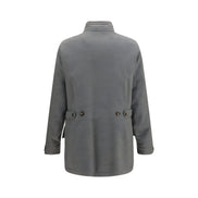 Brunello Cucinelli Gray Cashmere Full-Length Jacket