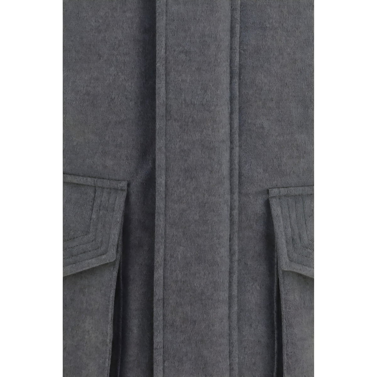 Brunello Cucinelli Gray Cashmere Full-Length Jacket