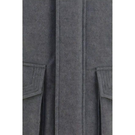 Brunello Cucinelli Gray Cashmere Full-Length Jacket