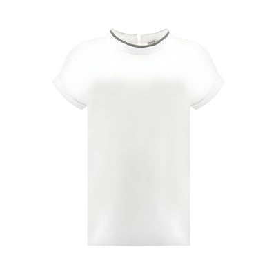 Brunello Cucinelli White Elastane T-Shirt