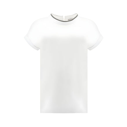 Brunello Cucinelli White Elastane T-Shirt