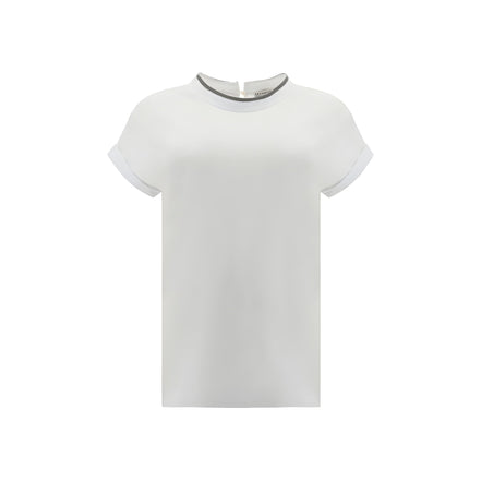 Brunello Cucinelli White Elastane T-Shirt