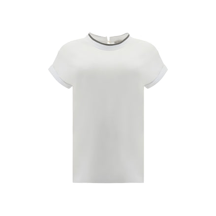 Brunello Cucinelli White Elastane T-Shirt