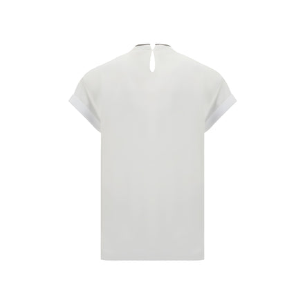 Brunello Cucinelli White Elastane T-Shirt