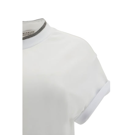 Brunello Cucinelli White Elastane T-Shirt
