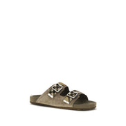 Burberry Beige Calf Leather Flat Sandals