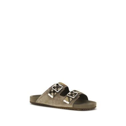Burberry Beige Calf Leather Flat Sandals