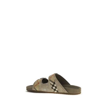 Burberry Beige Calf Leather Flat Sandals