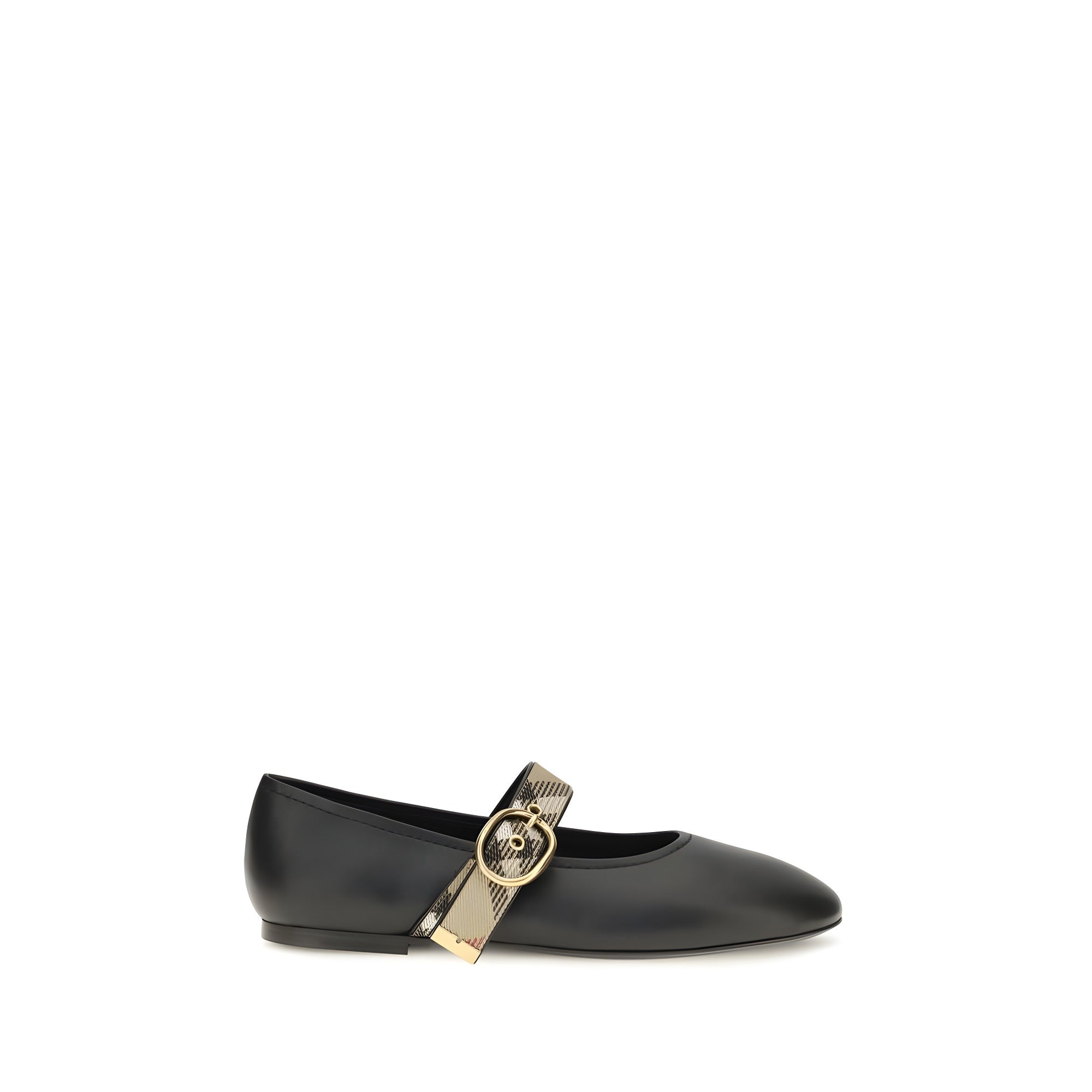Burberry Black Calf Leather Ballet Flats