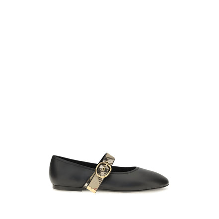 Burberry Black Calf Leather Ballet Flats