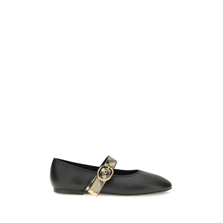 Burberry Black Calf Leather Ballet Flats