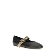 Burberry Black Calf Leather Ballet Flats