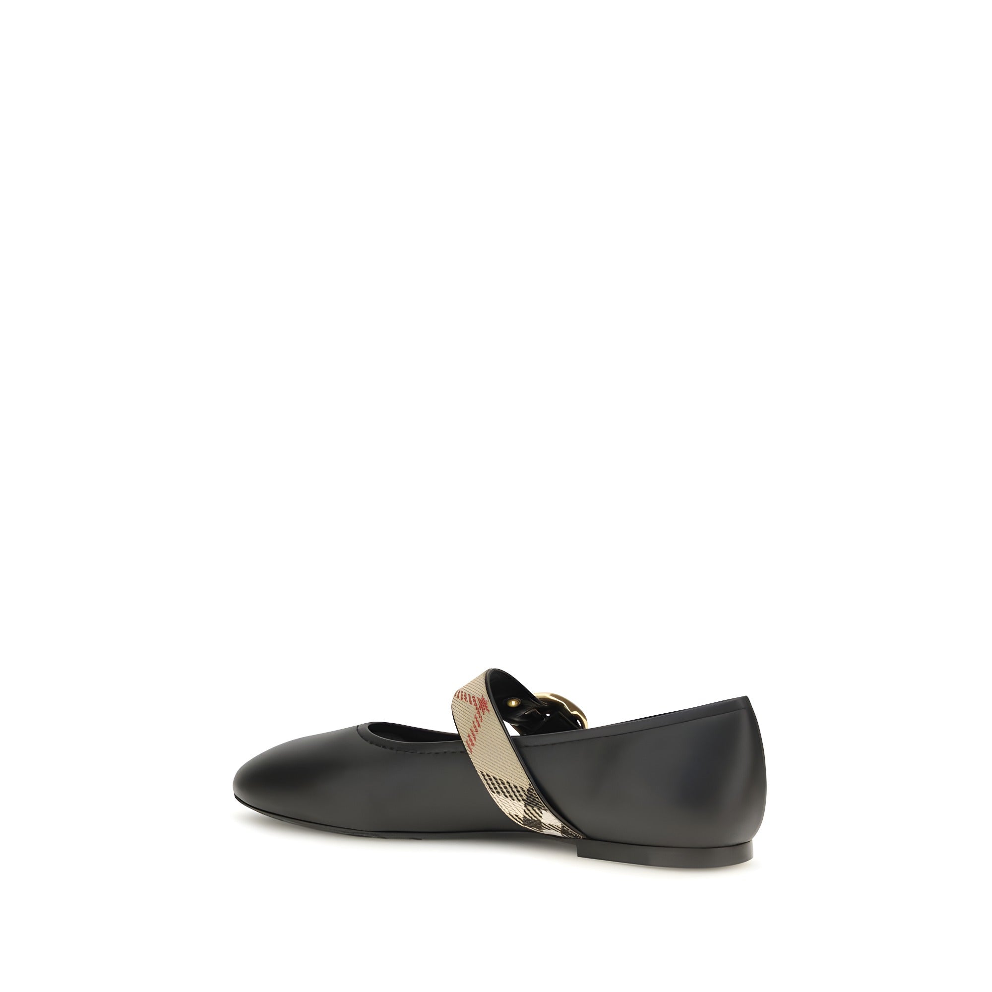 Burberry Black Calf Leather Ballet Flats