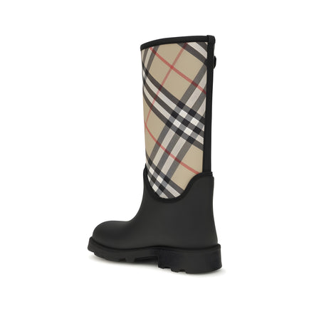 Burberry Black Rubber Rain Boots