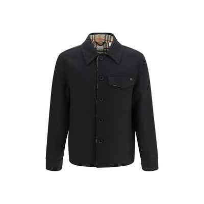 Burberry Black Wool Full-Length Jacket