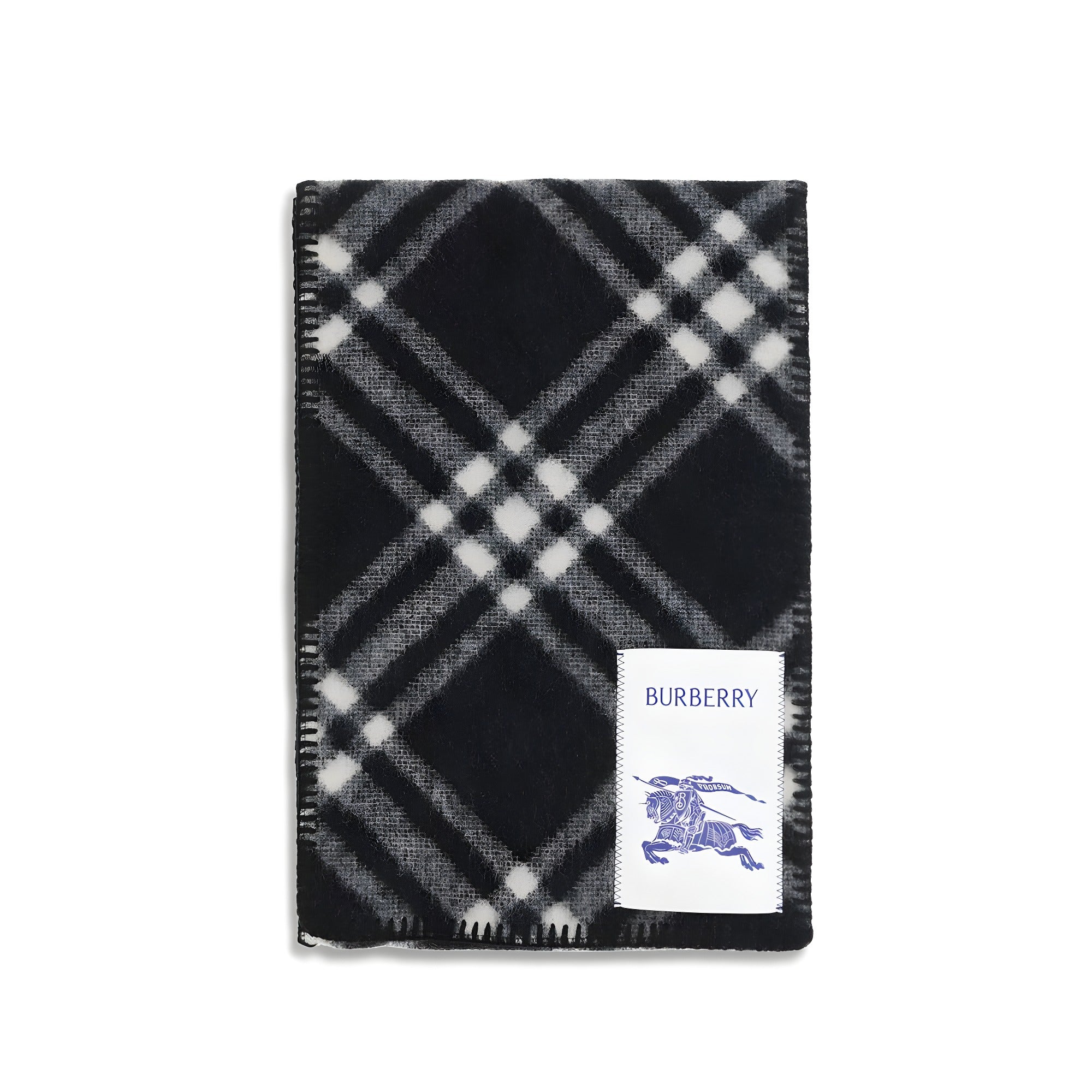 Burberry Black Wool Oves Aries Scarf