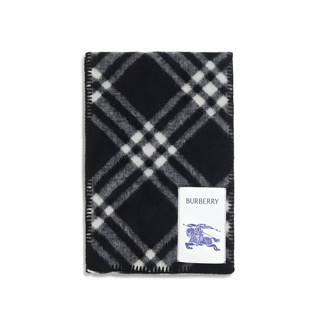 Burberry Black Wool Oves Aries Scarf