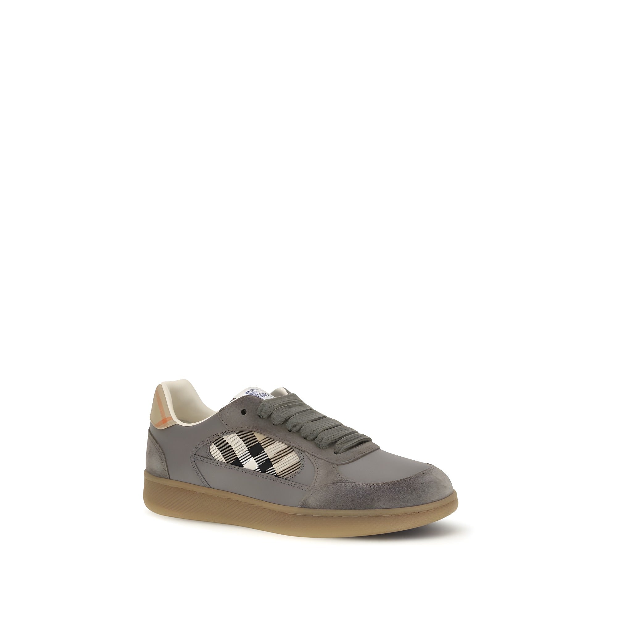 Burberry Gray Leather Low Top Sneakers