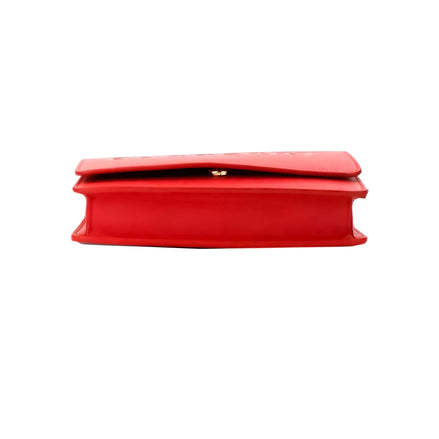 Burberry Hampshire Small Red Embossed Logo Smooth Leather Crossbody Bag