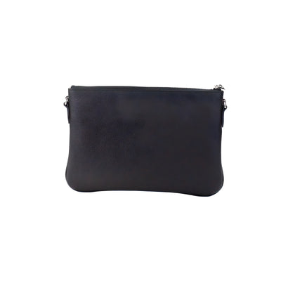 Burberry Peyton Monogram Black Leather Pouch Crossbody Bag