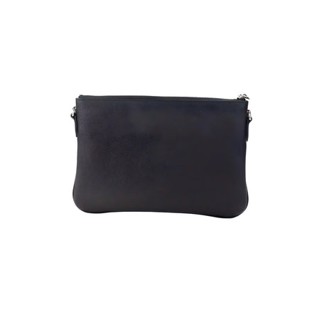 Burberry Peyton Monogram Black Leather Pouch Crossbody Bag