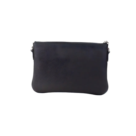 Burberry Peyton Monogram Black Leather Pouch Crossbody Bag