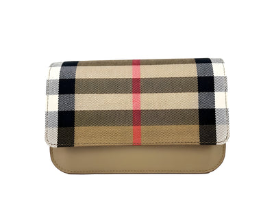 Sac porté épaule Madison petit format en cuir et motif à carreaux Burberry
