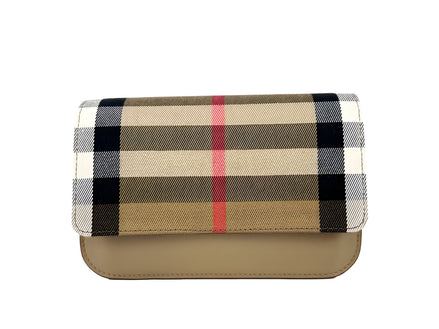 Sac porté épaule Madison petit format en cuir et motif à carreaux Burberry