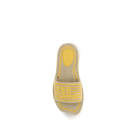 Chloé Beige Lamb Flat Sandals