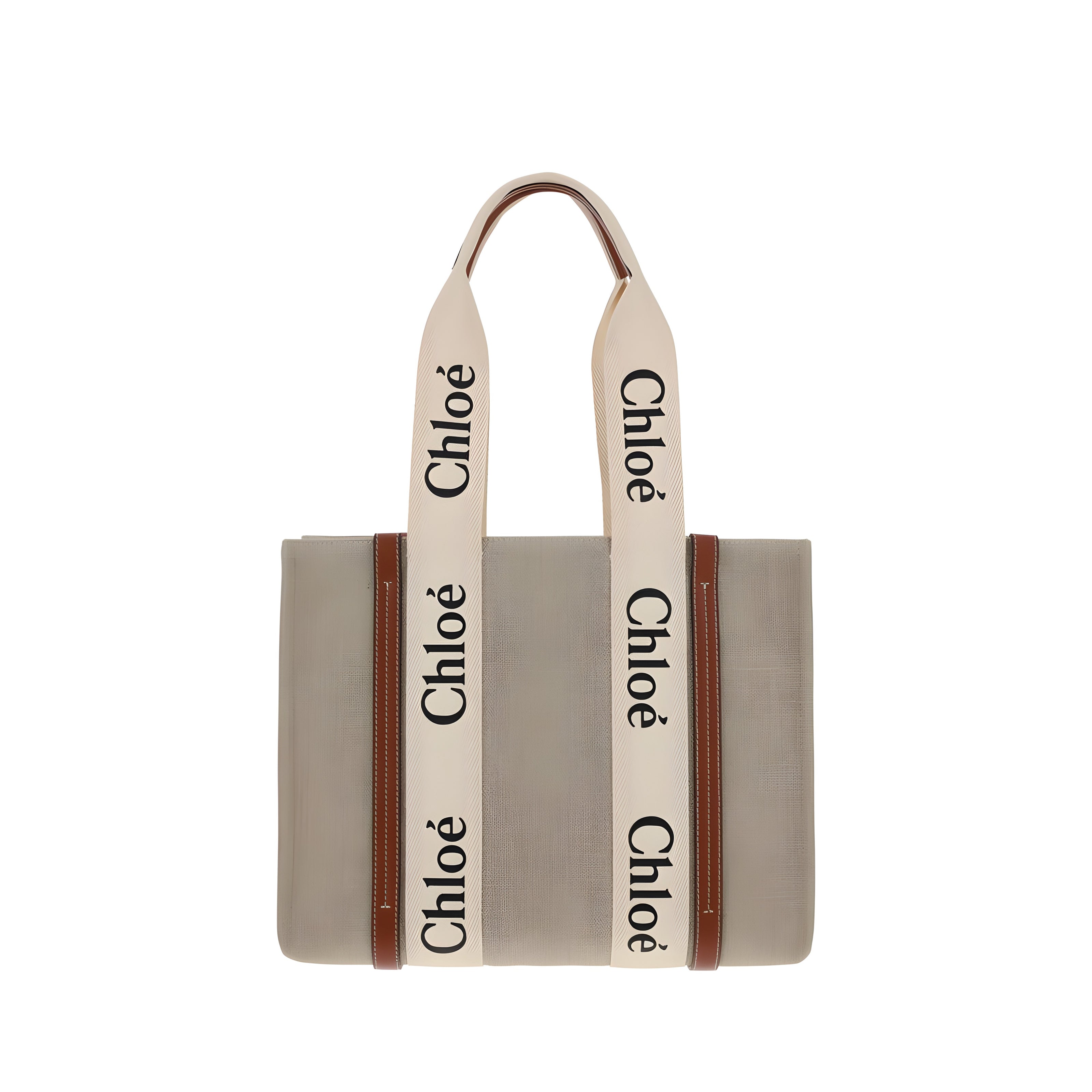 Chloé Beige Linen Handbag