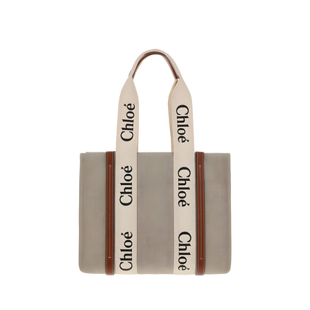 Chloé Beige Linen Handbag