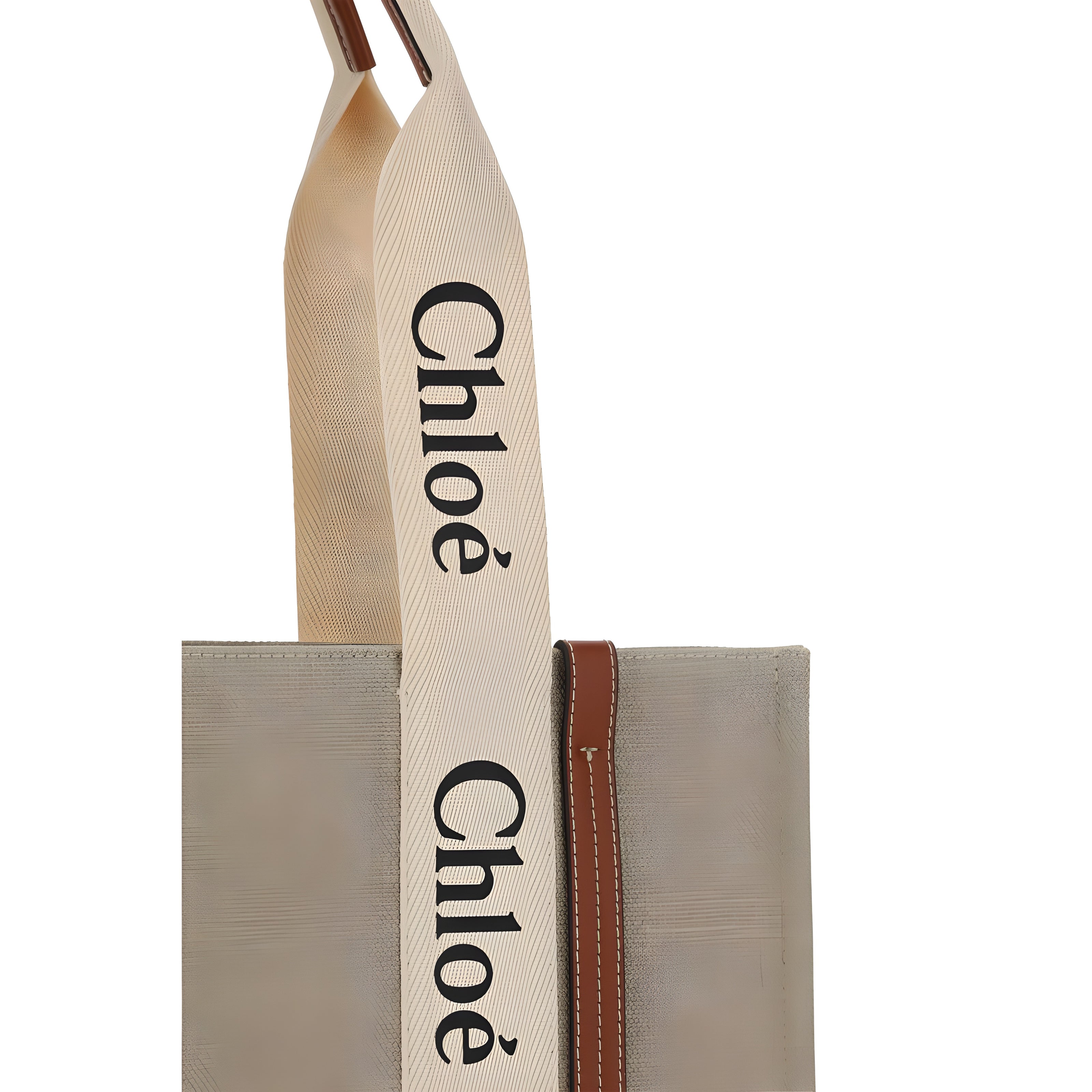 Chloé Beige Linen Handbag