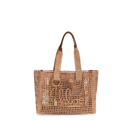 Chloé Beige Raffia Shoulder Bag