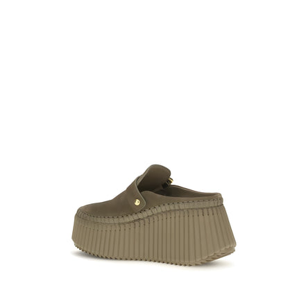 Chloé Bicolor Calf Leather Mules