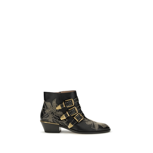 Bottines Chloé en cuir de veau noir Bos Taurus