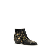 Bottines Chloé en cuir de veau noir Bos Taurus