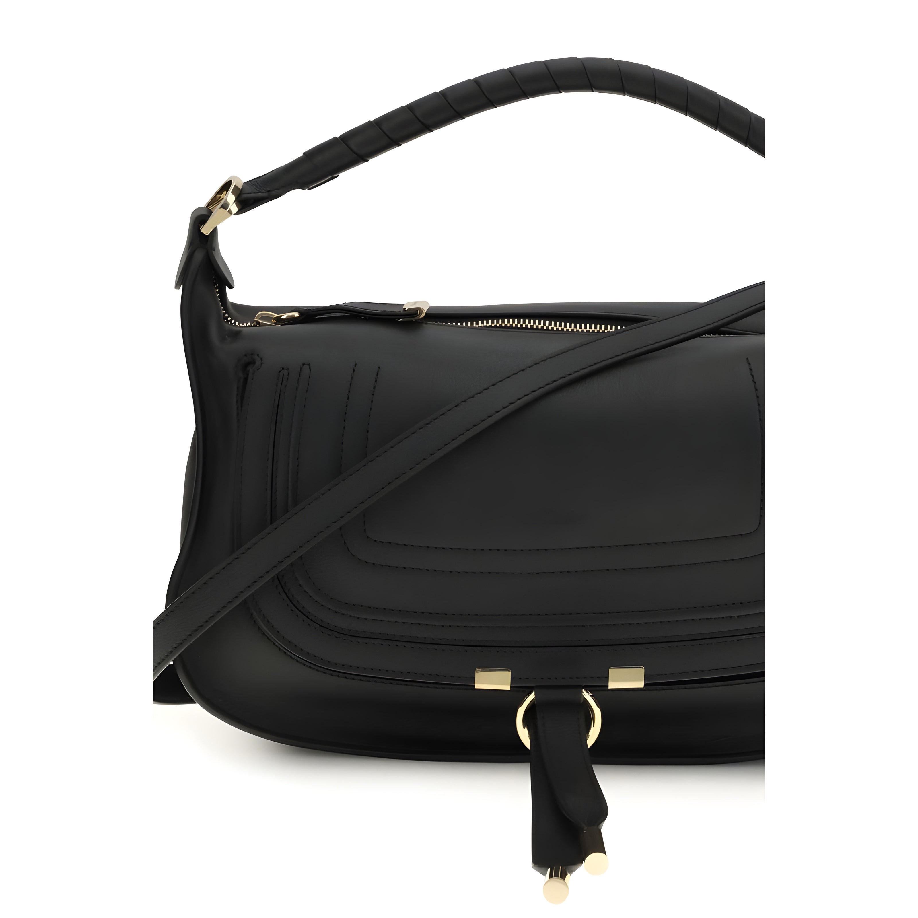 Sac à bandoulière Chloé en cuir de veau noir Bos Taurus
