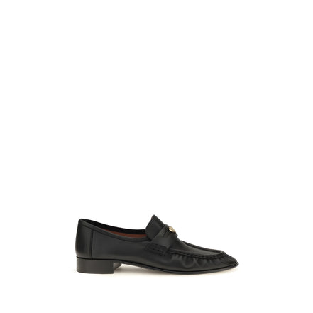 Chloé Black Calf Leather Slip-On Loafers
