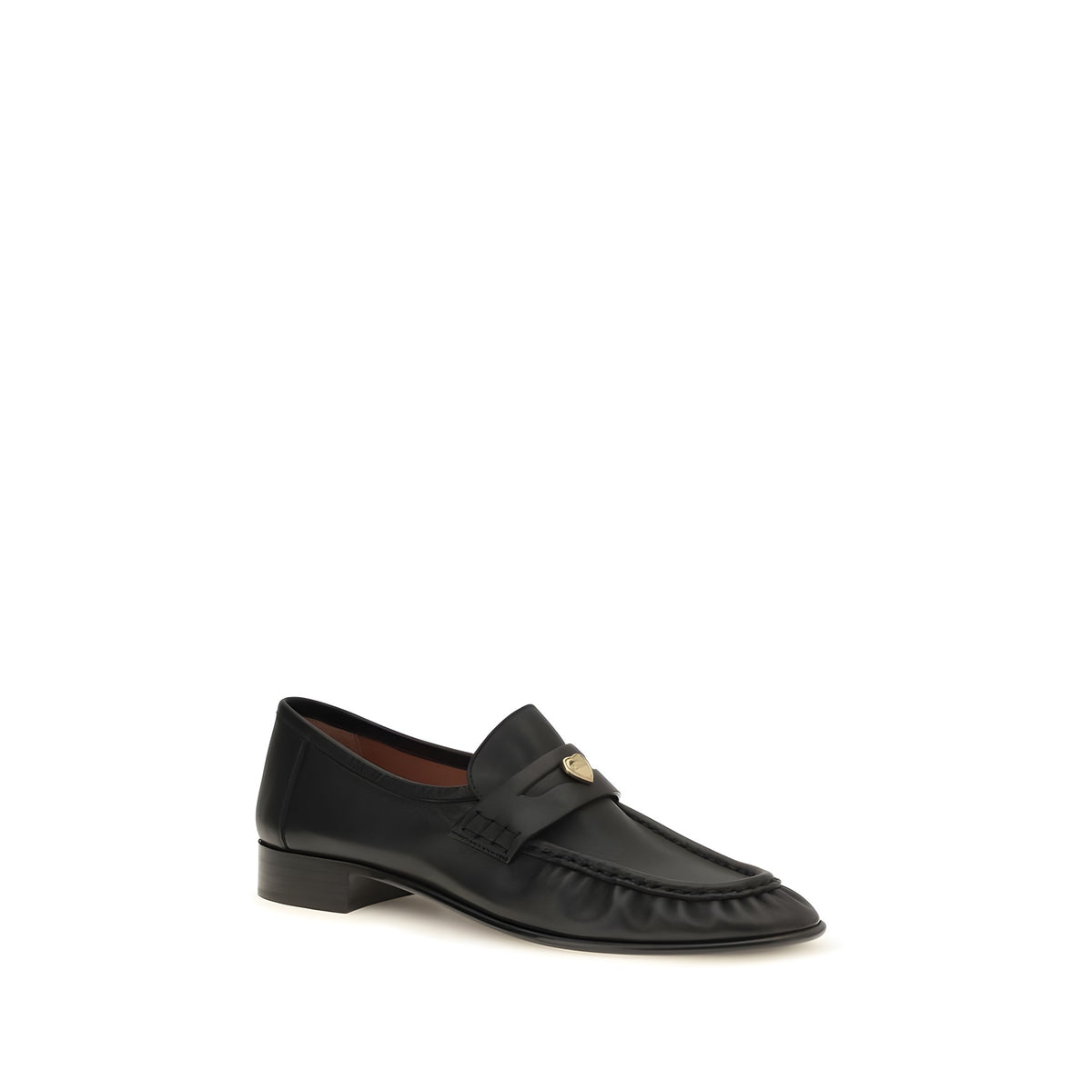 Chloé Black Calf Leather Slip-On Loafers