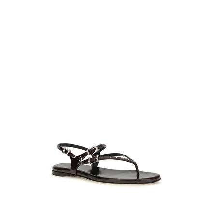 Chloé Black Lambskin Flat Sandals