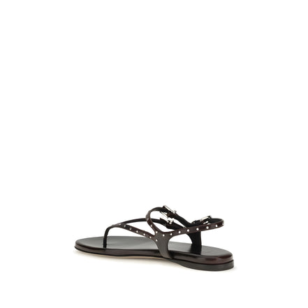 Chloé Black Lambskin Flat Sandals