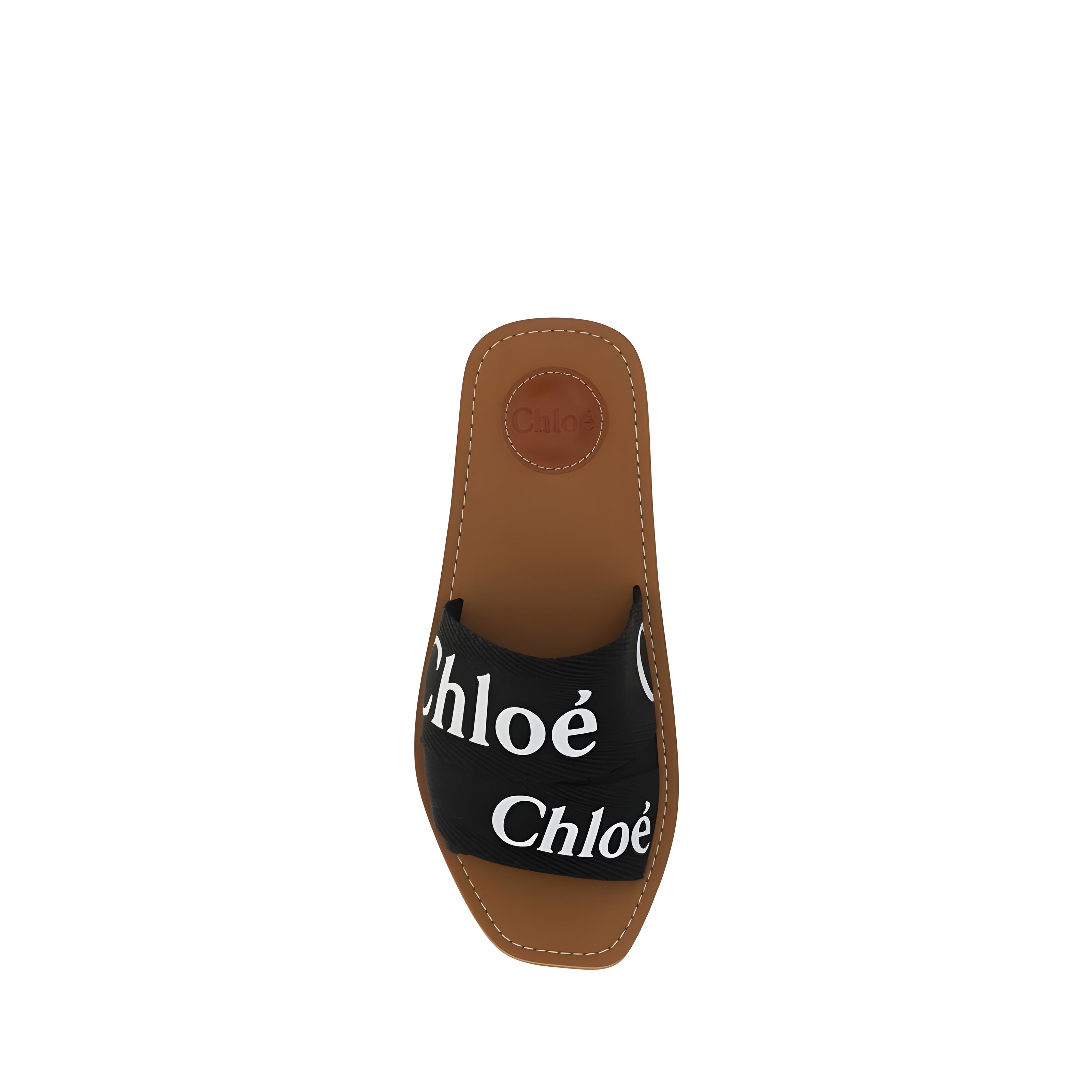 Chloé Black Cotton Flat Sandals