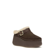 Chloé Brown Calf Leather Mules