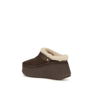 Chloé Brown Calf Leather Mules