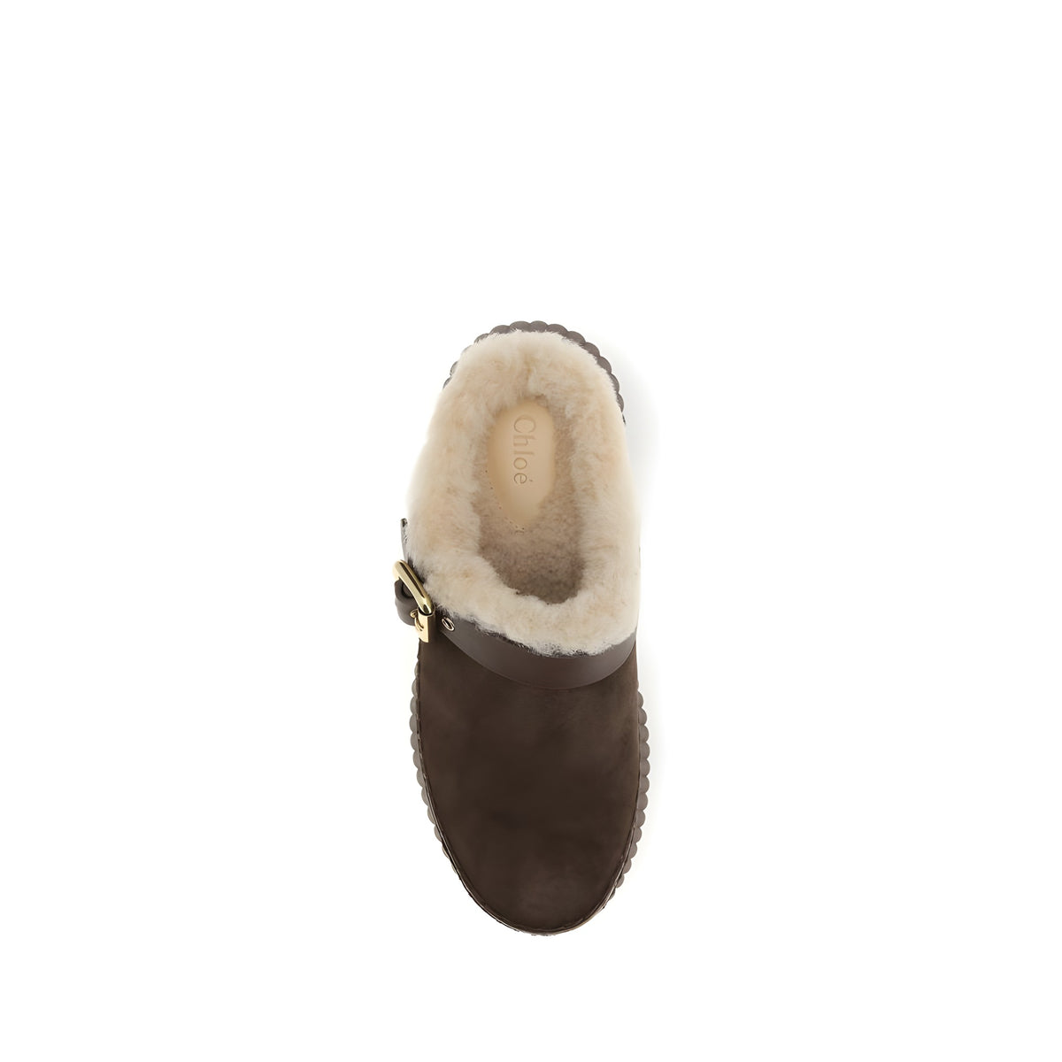 Chloé Brown Calf Leather Mules